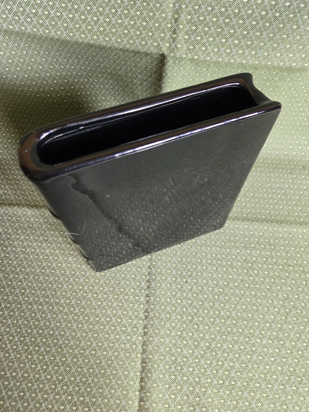 Book Vase - Glossy Black Square Ceramic